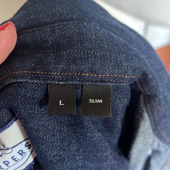 Harper Dark Denim Penn State Nittany Lion Embroidered Button Down Shirt - L Slim - Picture 9 of 11